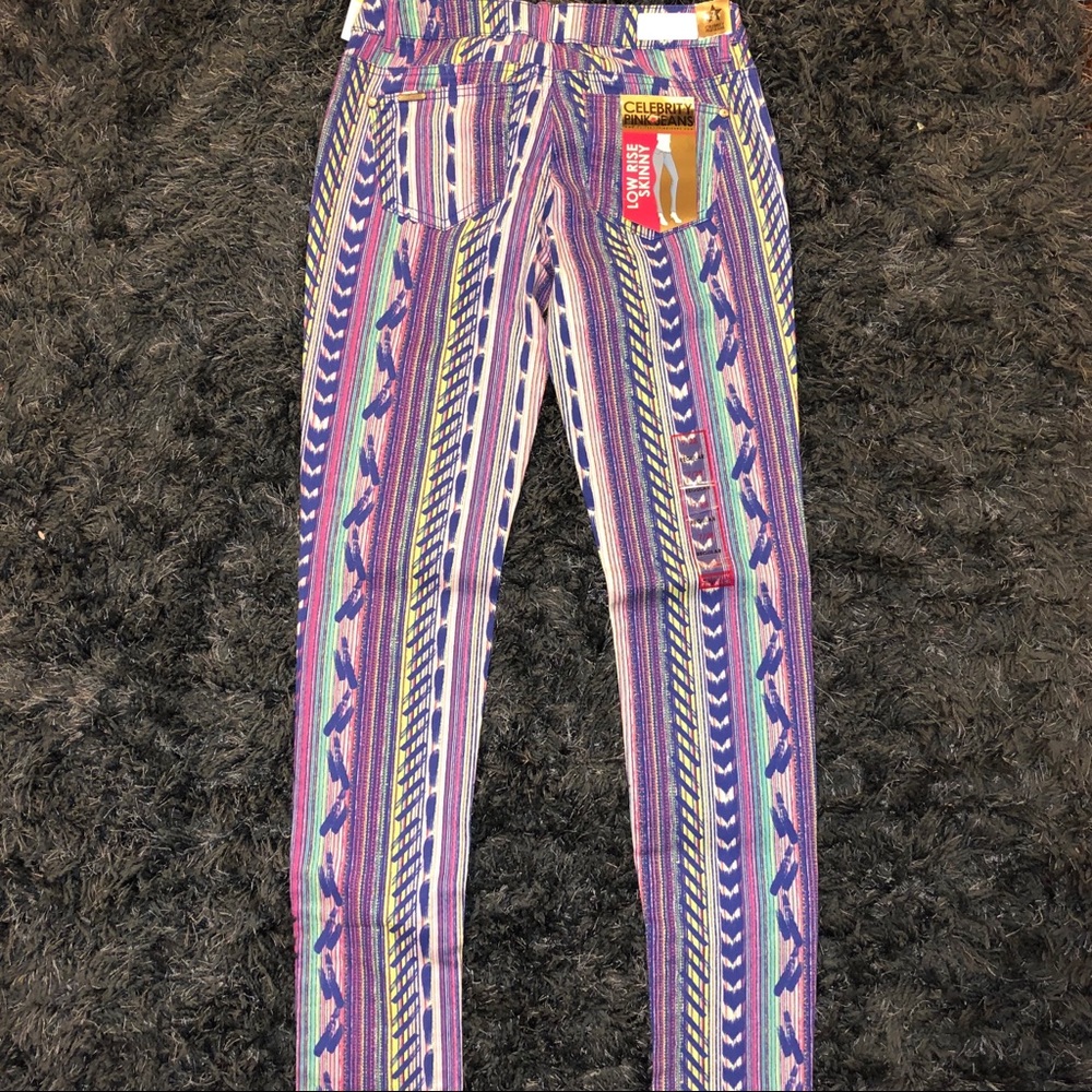 Celebrity Pink Abstract Skinny Jeans
